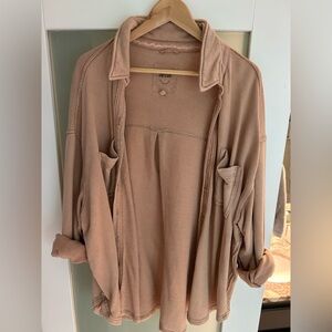 Aerie Beige Shirt Jacket